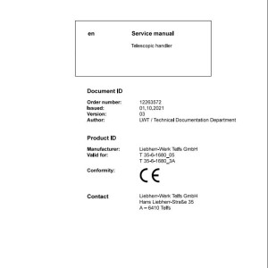 Liebherr T35-6-1680-05 T35-6-1680-3A Service Manual 12263572 2021