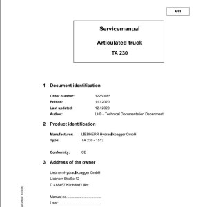 Liebherr TA230 Service Manual 12260085 12.2020