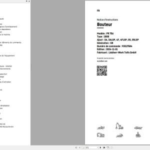 Liebherr PR 756 3A To PR 756 05LGP Operating Instructions 93517584 2024 FR