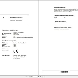 Liebherr RL 54 Operating Instructions 93517225 FR