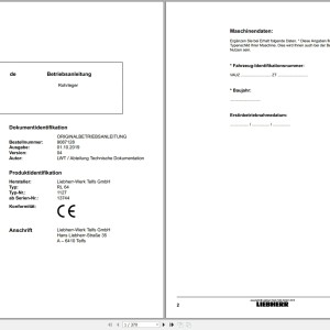 Liebherr RL 64 Operating Instructions 9087128 DE