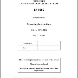 Liebherr LR 1650 Operating Manual