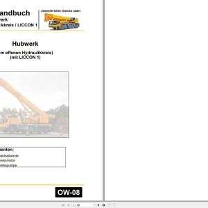 Liebherr LTM1090-2 Service Operation Manuals UW OW