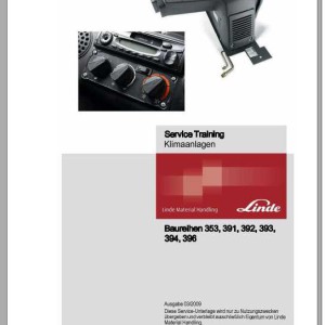 Linde Air Conditioners Series 353 391 392 393 394 396 Service Training Manual DE