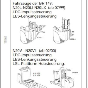 Linde N20L N20LI N20LX N20V N20VI Service Training Manual DE