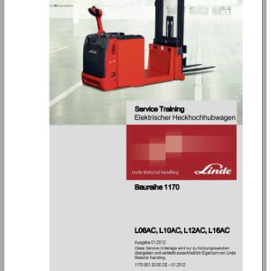 Linde Series 1170 L06AC L10AC L12AC L16AC Service Training Manual DE