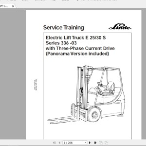Linde Series 336-03 E25-S E30-S Service Training