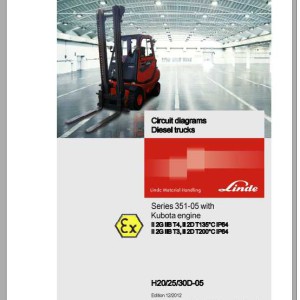 Linde Series 351-05 H20D H25D H30D Electrical and Hydraulic Diagrams