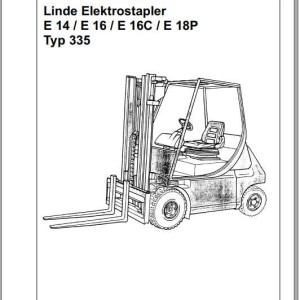 Linde Type 335 E14 E16 E16C E18P Service Training Manual DE