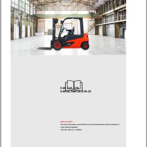 Linde E40 E40-20 E40B E45 E45-20 E45B E50 E50-20 E50B 1287-01 SN C11287X00009 Electrical Hydraulic Diagrams