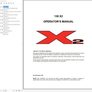 Link-Belt 130 X2 Sumitomo SH120-5 Schematics, Operator's, Parts & Service Manual