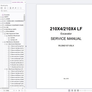 Link Belt 210X4 210X4 LF Service Manual WLSM2107-05LX