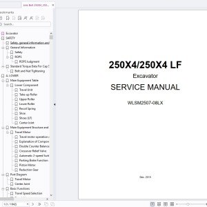Link Belt 250X4 250X4 LF Service Manual WLSM2507-08LX