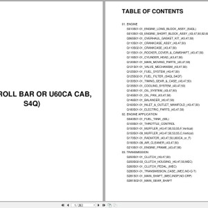 LS S Series U5020 (Roll bar or U60CA cab S4Q) Parts Catalog PDF
