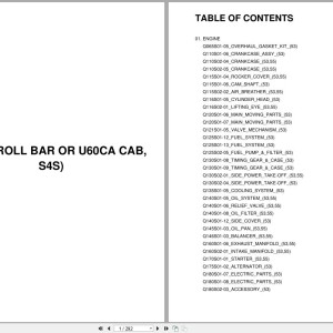 LS S Series U5030 (Roll bar or U60CA Cab S4S) Parts Catalog PDF