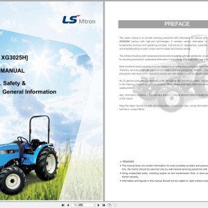 LS XG3025 XG3025H Service Manual Hydraulic Electrical Diagrams