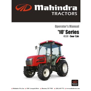Mahindra 10 Series 6110 Gear Cab Operator Manual