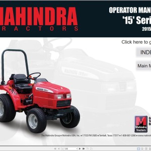 Mahindra 15 Series 2015 4WD Operator Manual