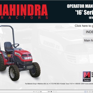 Mahindra 16 Series 1816 HST Operator Manual