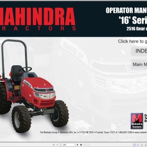 Mahindra 16 Series 2516 Gear HST Operator Manual