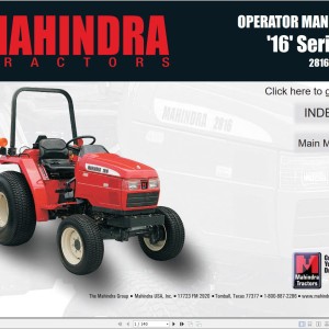 Mahindra 16 Series 2816 Gear Operator Manual