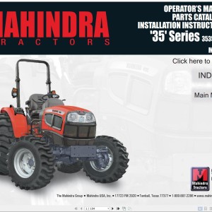 Mahindra 35 Series 3535 4035 Gear ML120 Operator Manual & Parts Catalog