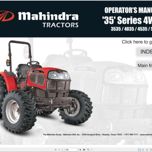 Mahindra 35 Series 4WD 3535 4035 4535 5035 HST Operator Manual