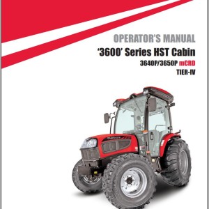 Mahindra 3600 Series HST Cabin 3640P 3650P mCRD Operator Manual