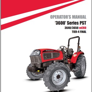Mahindra 3600 Series PST 3640 3650 TIER-4 FINAL mCRD Operator Manual