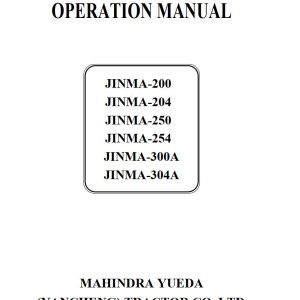 Mahindra JINMA-200 to JINMA-304A Operator Manual