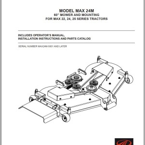 Mahindra Max 24M Operator Manual Installation Instructions & Parts Catalog