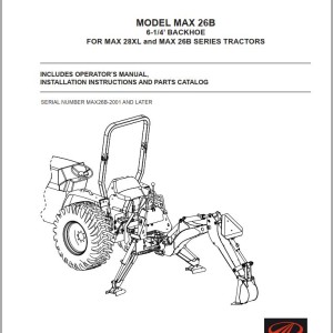 Mahindra Max 26B Operator Manual