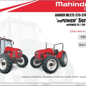 Mahindra mPOWER Series ML272 ML273 ML274 ML278 Operator Manual