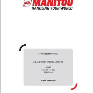 Manitou Axial Piston Variable Motor A6VM Repair Manual 647031EN