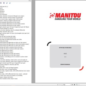 Manitou Axle 111 Service Manual