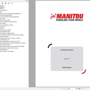 Manitou Axle 212 Repair Manual 547983EN