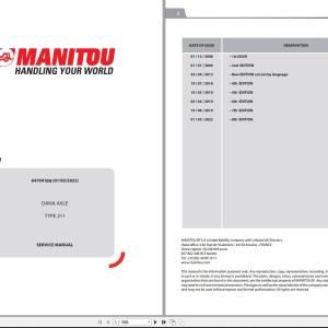 Manitou Dana Axle 211 Service Manual 647041EN