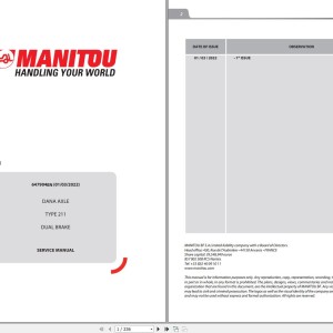 Manitou Dana Axle 211 Service Manual 647904EN