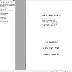 Manitou Transmission 433.533.633 Service Manual 47209EN