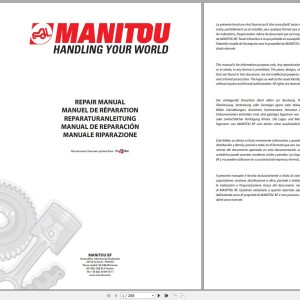 Manitou MLT 627 MLT-X 627 Telehandler Turbo Repair Manual M187FR 2013