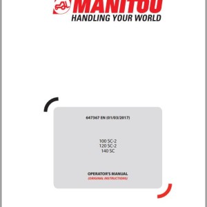 Manitou 100 SC-2 120 SC-2 140 SC Operator's Manual 647367