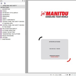 Manitou 100 VJR AUS 100 VJR Operator's Manual 647530
