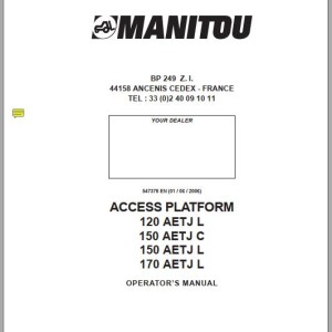 Manitou 120 AETJL 150 AETJL 150 AETJC 170 AETJL Operator's Manual 547378