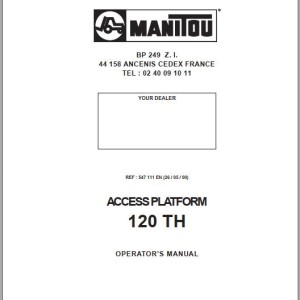 Manitou 120 TH Operator's Manual 547111
