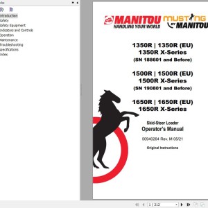 Manitou 1350R X-Series 1500R X-Series 1650R X-Series Operator's Manual 50940264M