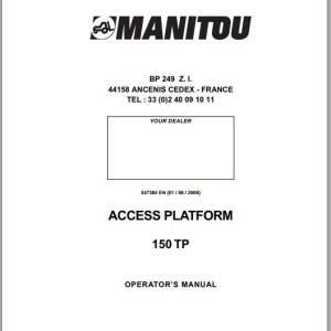 Manitou 150 TP Operator's Manual 547384