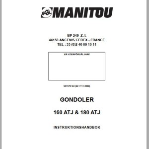 Manitou 160ATJ 180ATJ Instruction Hand Book 547370 SU