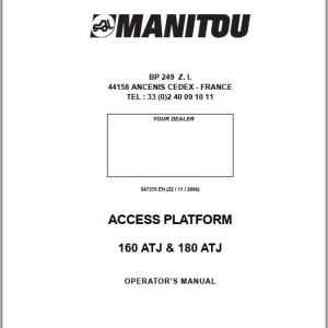 Manitou 160 ATJ 180 ATJ Operator's Manual 547370