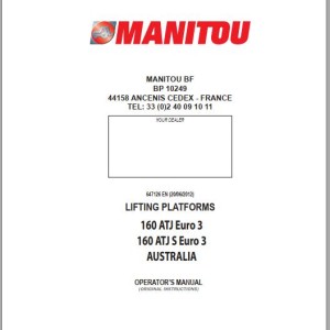 Manitou 160 ATJ Euro 3 160 ATJ S Euro 3 Operator's Manual 647126