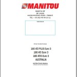 Manitou 160ATJ PLUS Euro 3 180ATJ Euro 3 180ATJS Euro 3 Instruction's Manual 647127